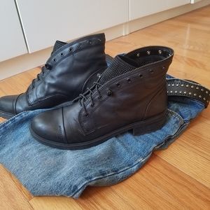 EUC Leather combat moto boots